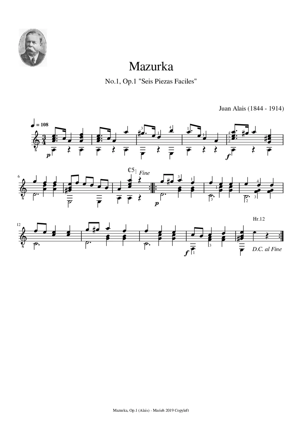 Mazurka Op.1 No.1 - Page 1