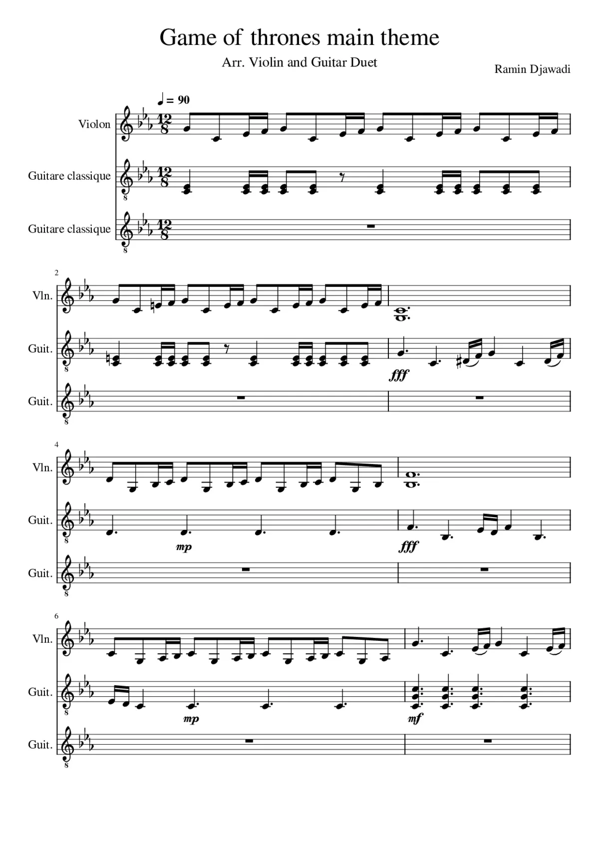 Game Of Thrones Theme - Page 1