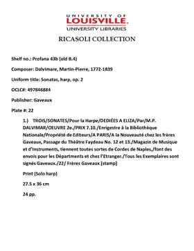 3 Harp Sonatas, Op.2