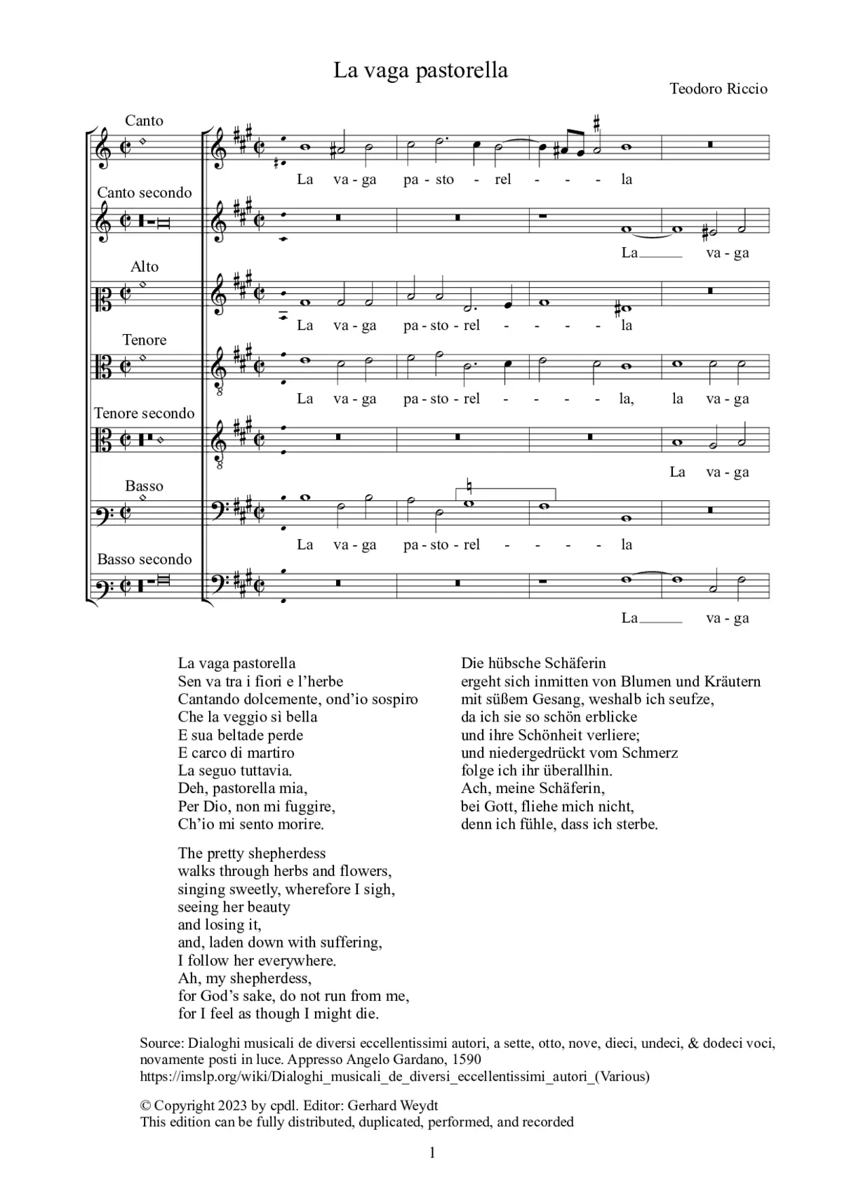 La vaga pastorella - Page 1