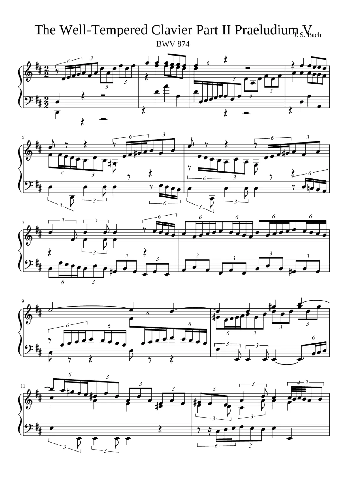 Prelude and Fugue in D major BWV 874 - Page 1