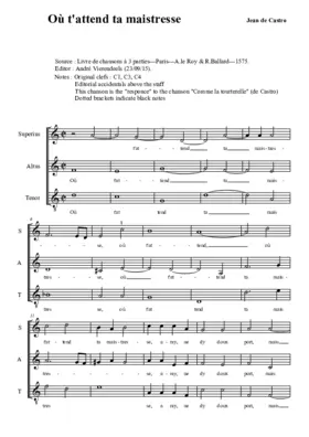 Où t'attend ta maistresse