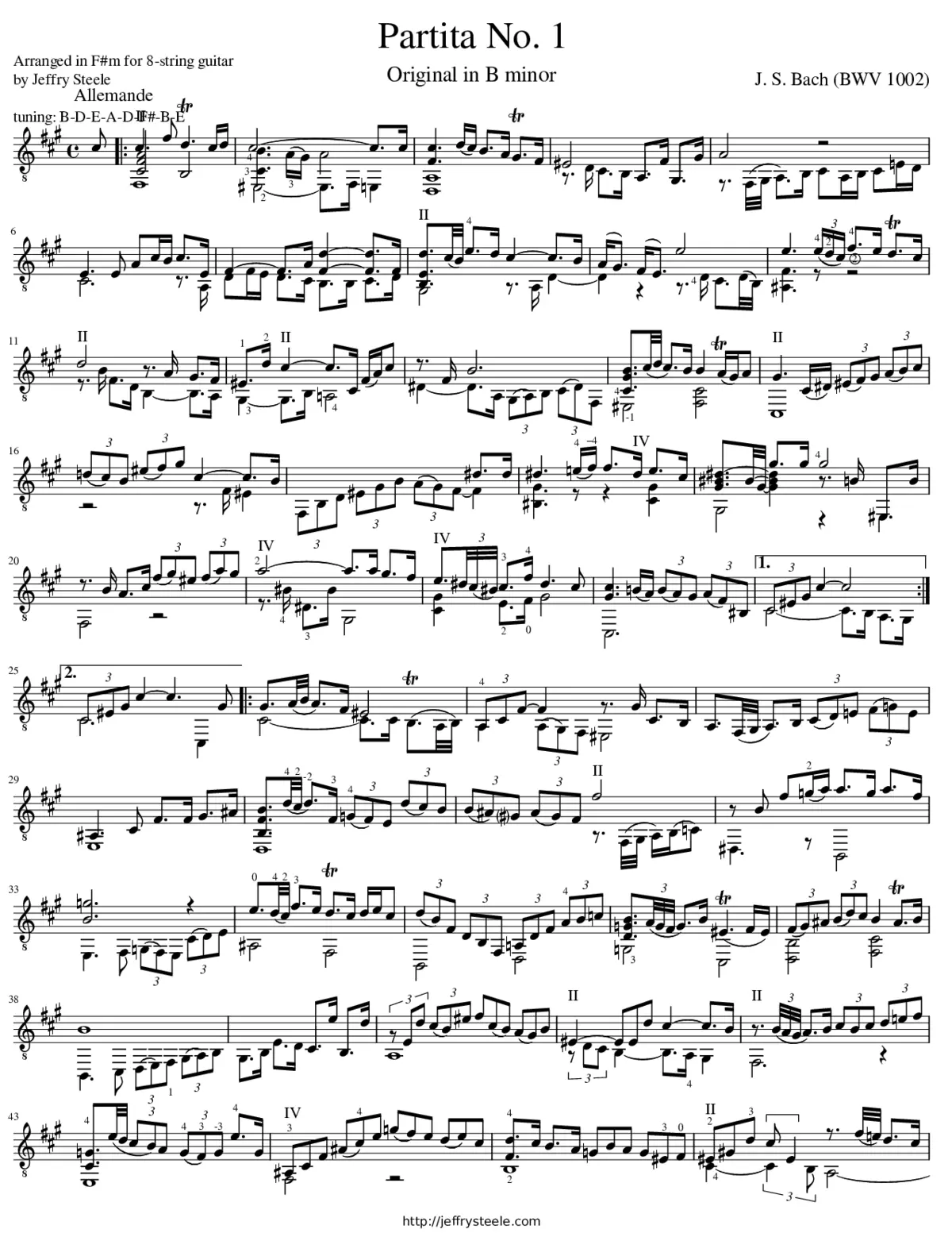 Partita No. 1 for solo violin BWV 1002 - Page 1