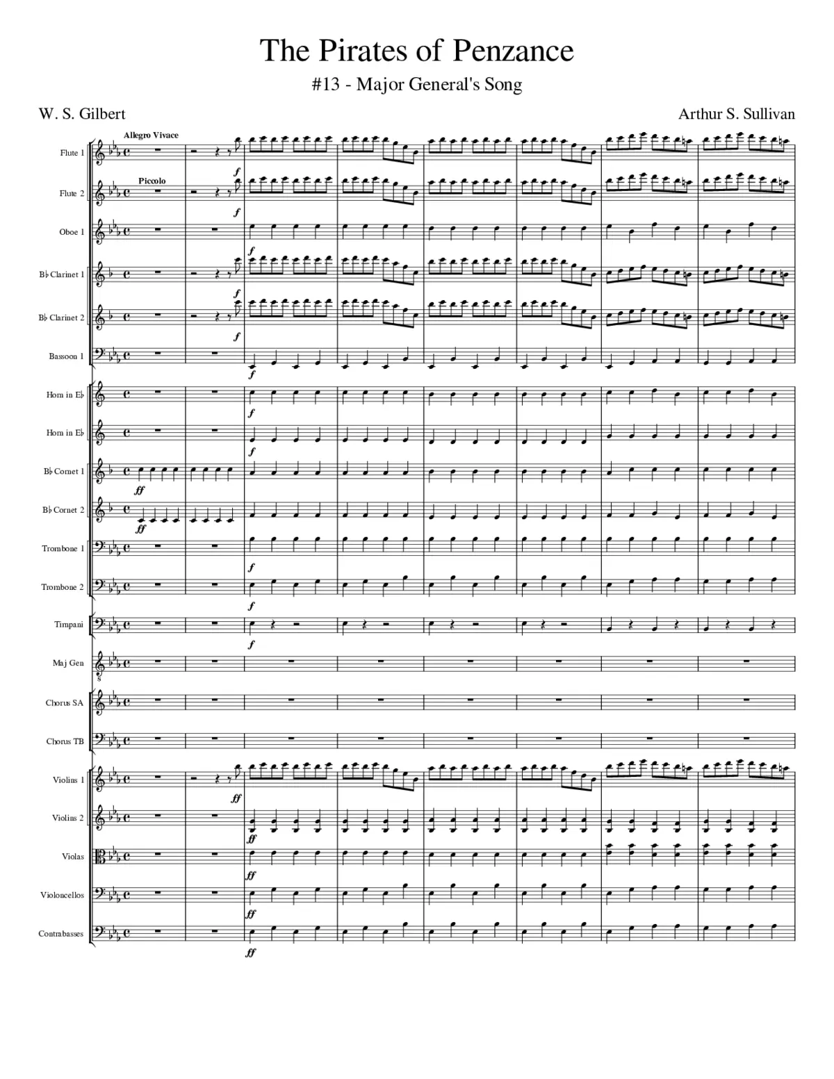 Pirates of Penzance - 13 (Major General's Song) - Page 1