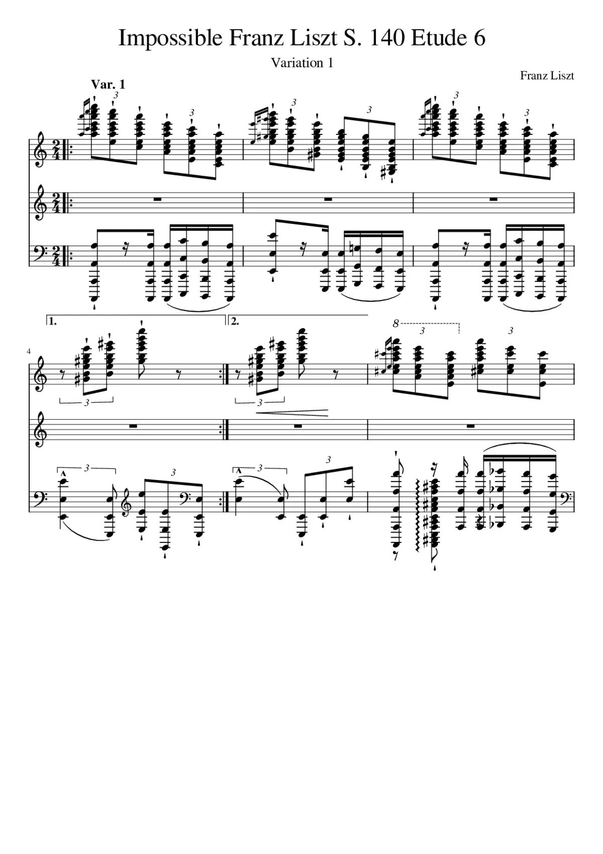 Études d'exécution transcendante d'après Paganini S.140 - Page 1