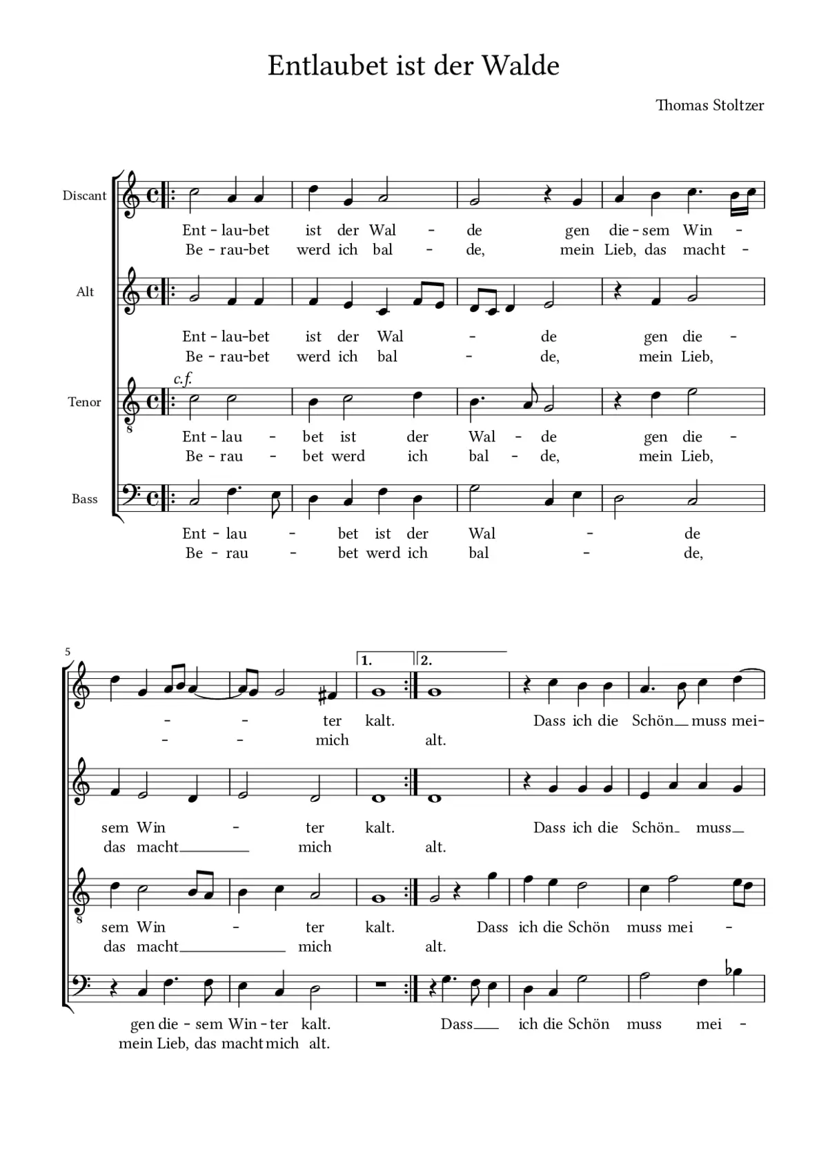 Entlaubet ist der Walde - Page 1