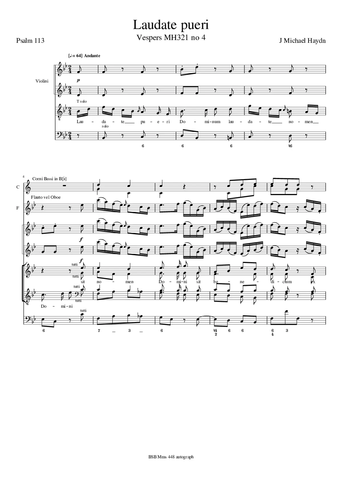 Laudate pueri, MH 321-4 - Page 1