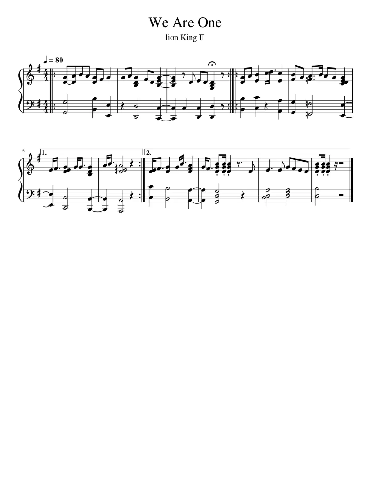 the lion king ii - we are one - Page 1