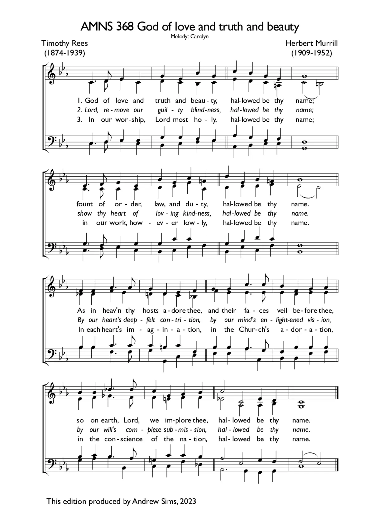 God of love and truth and beauty - Page 1