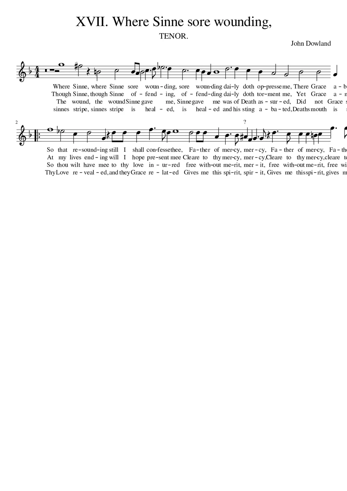 XVII. Where Sinne sore wounding - Page 1