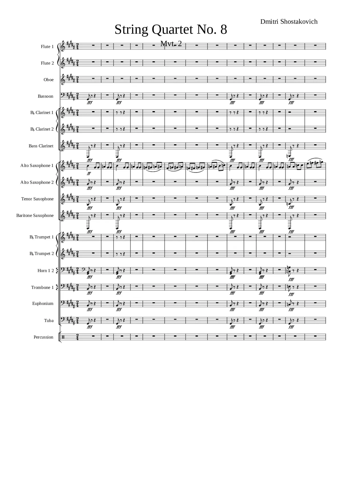 String Quartet No 8 op.110 - Page 1