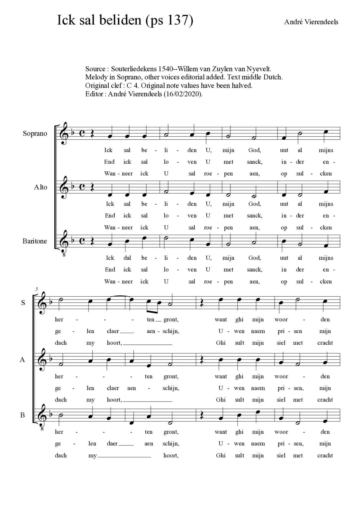Ick sal beliden - Page 1