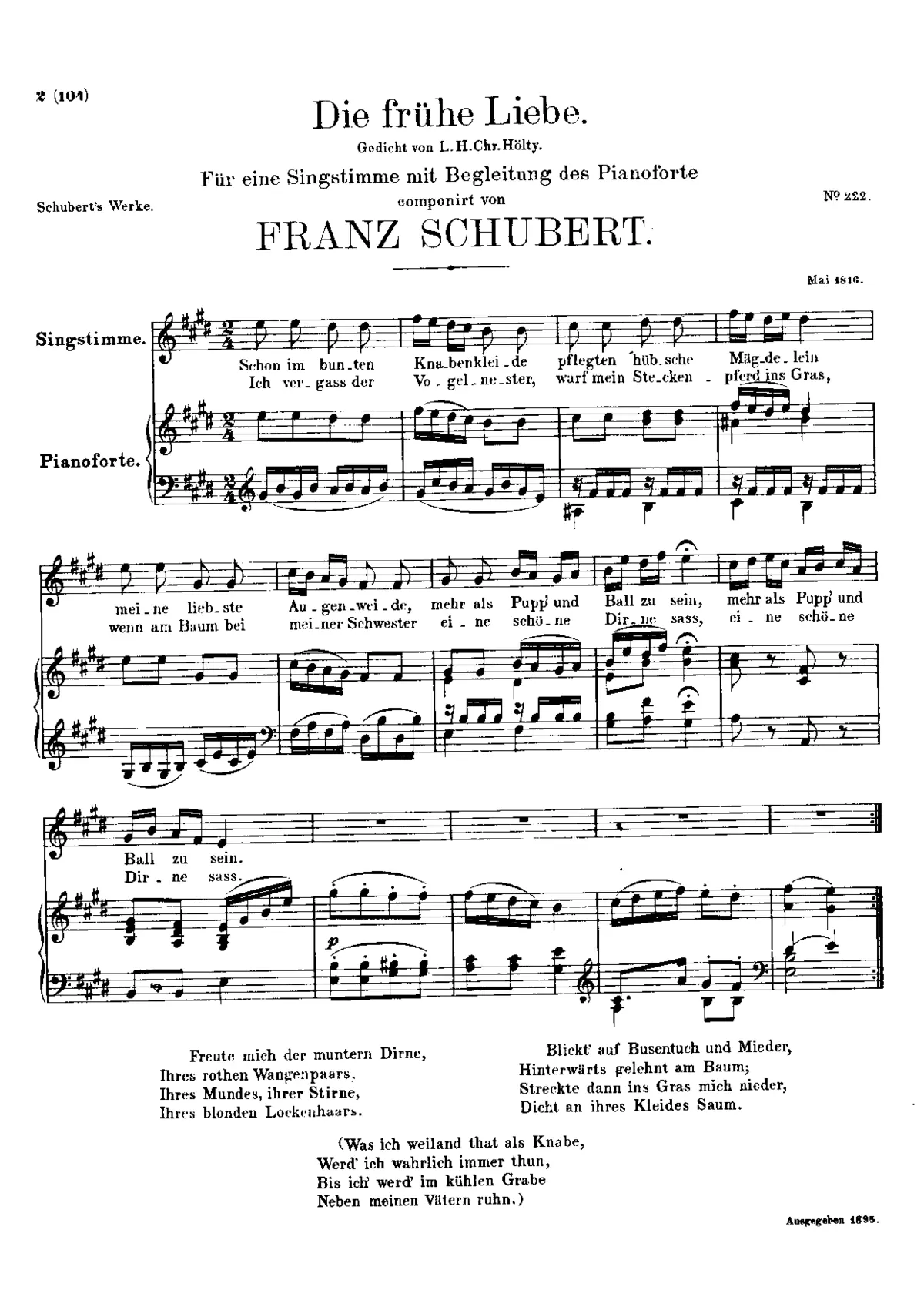 Die frühe Liebe, D.430 - Page 1