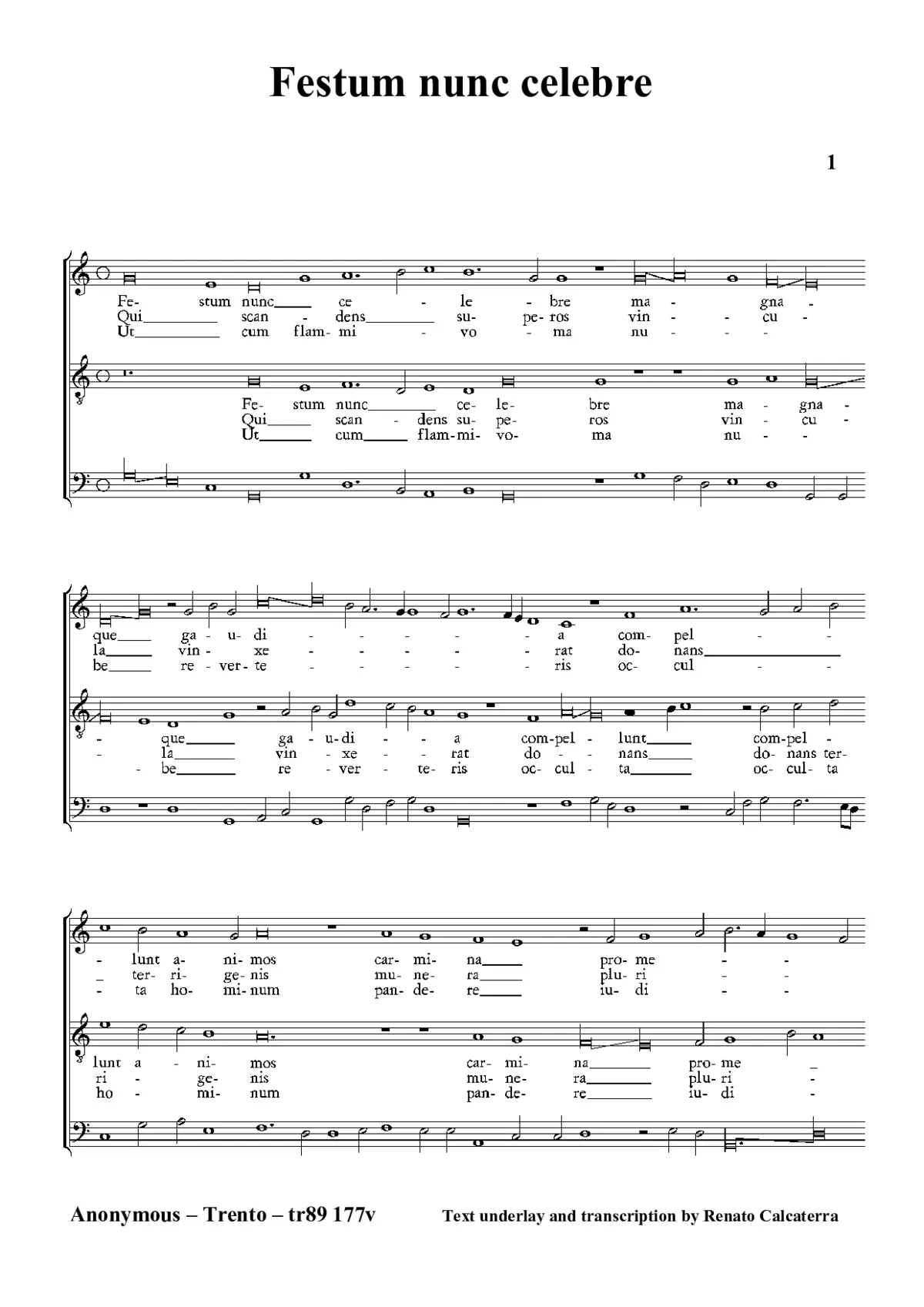 Festum nunc celebre I - Page 1