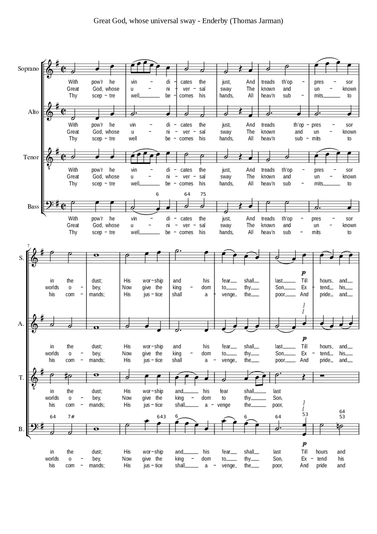 Great God whose universal sway - Page 1