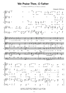 We praise Thee, O Father