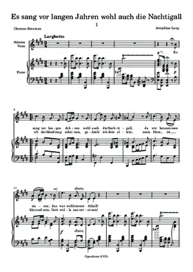 Es sang vor langen Jahren wohl auch die Nachtigall