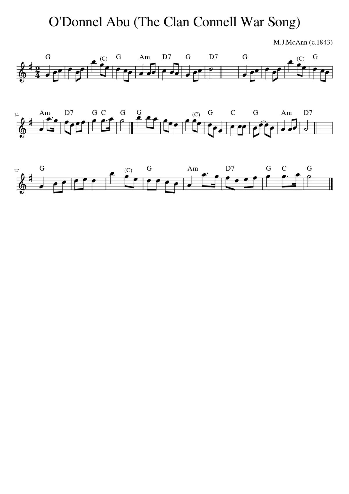 O'Donnel Abu (The Clan Connell War Song) - Page 1