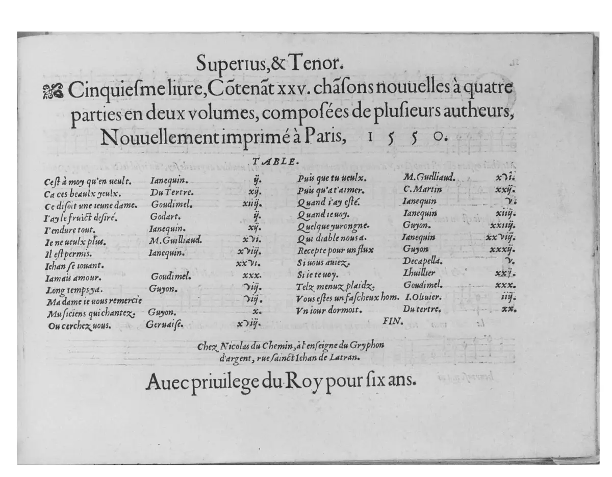 25 Chansons nouvelles, Livre 5 - Page 1