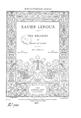 Dix mélodies pour chant et piano
