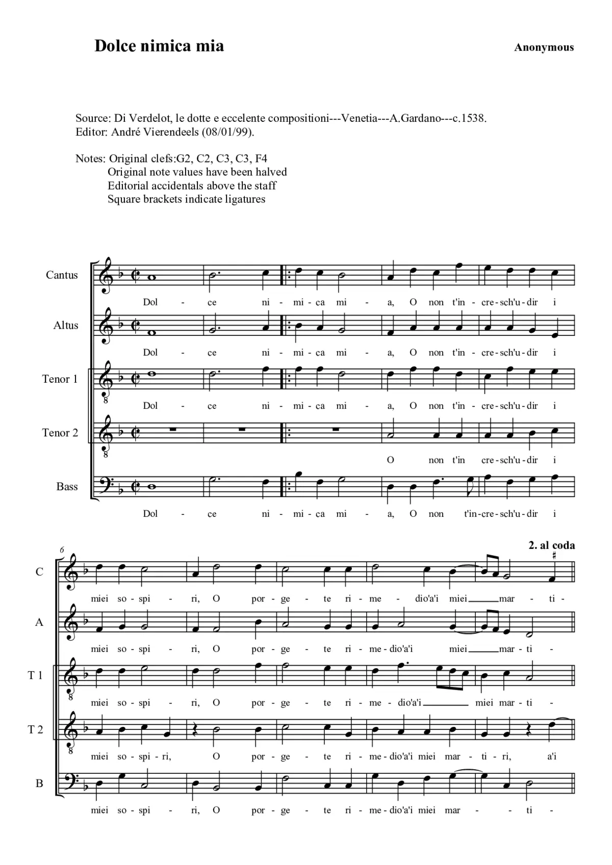 Dolce nemica mia a 5 - Page 1