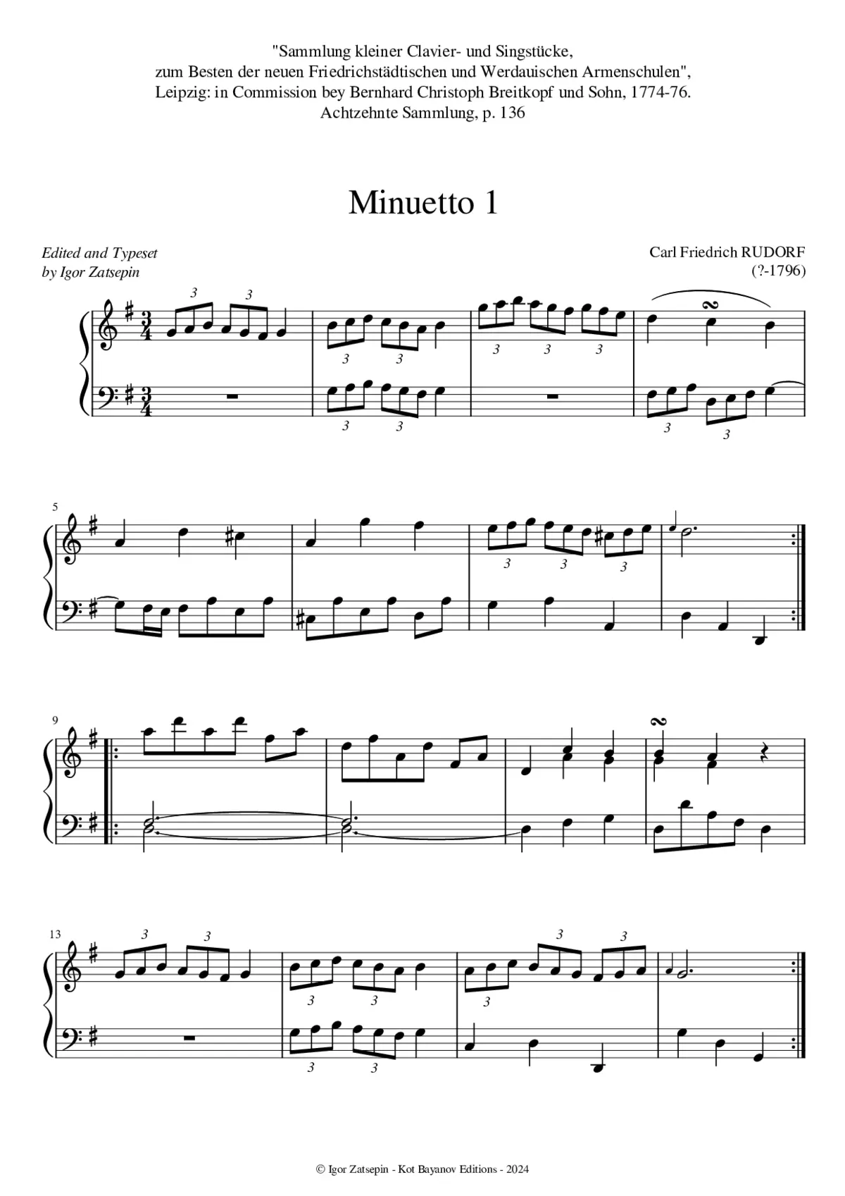 2 Menuets in G major/G minor - Page 1