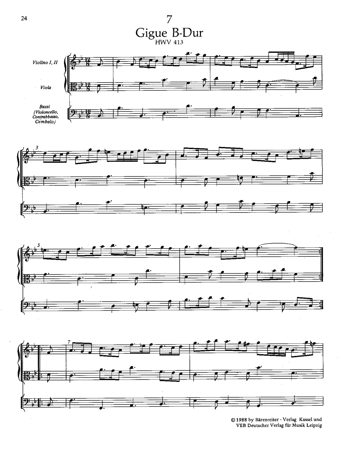 Gigue in B flat major - Page 1