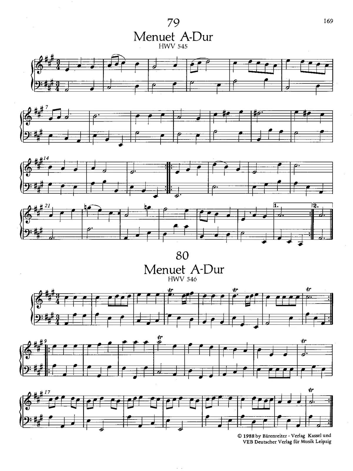 Minuet in A major - Page 1