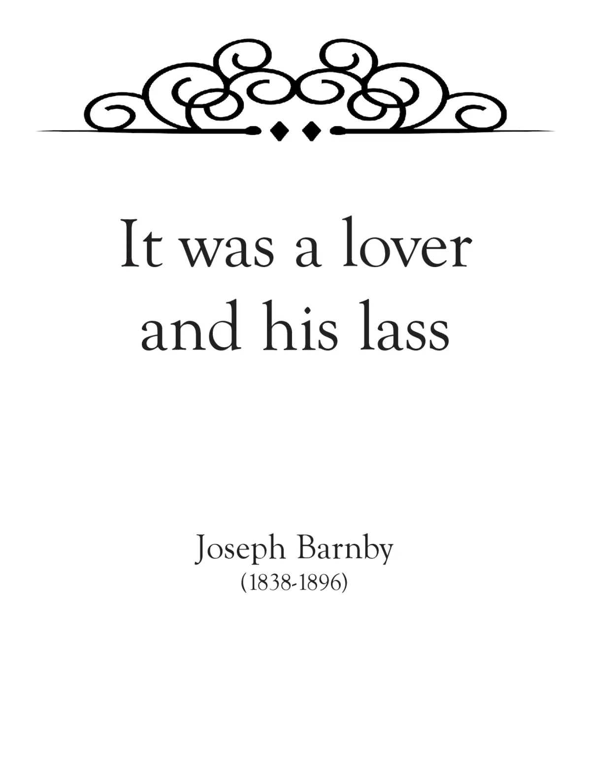 It was a lover and his lass - Page 1