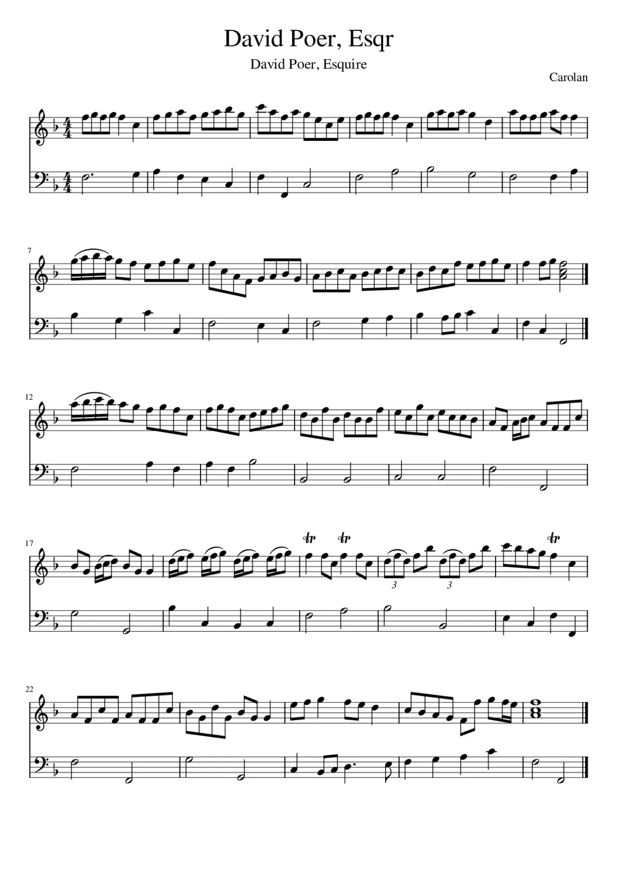 David Poer Esqr - Page 1