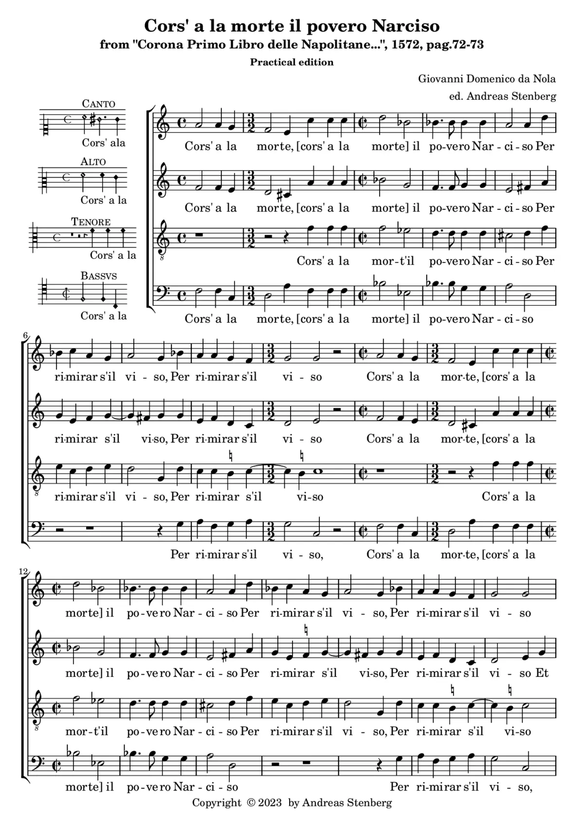 Cors' a la morte il povero Narciso - Page 1