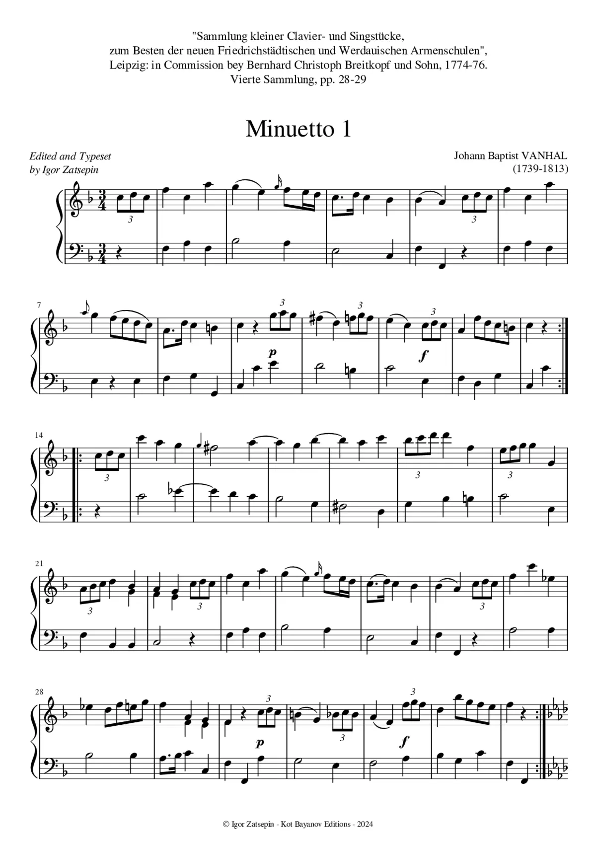 2 Menuets in F major/F minor - Page 1
