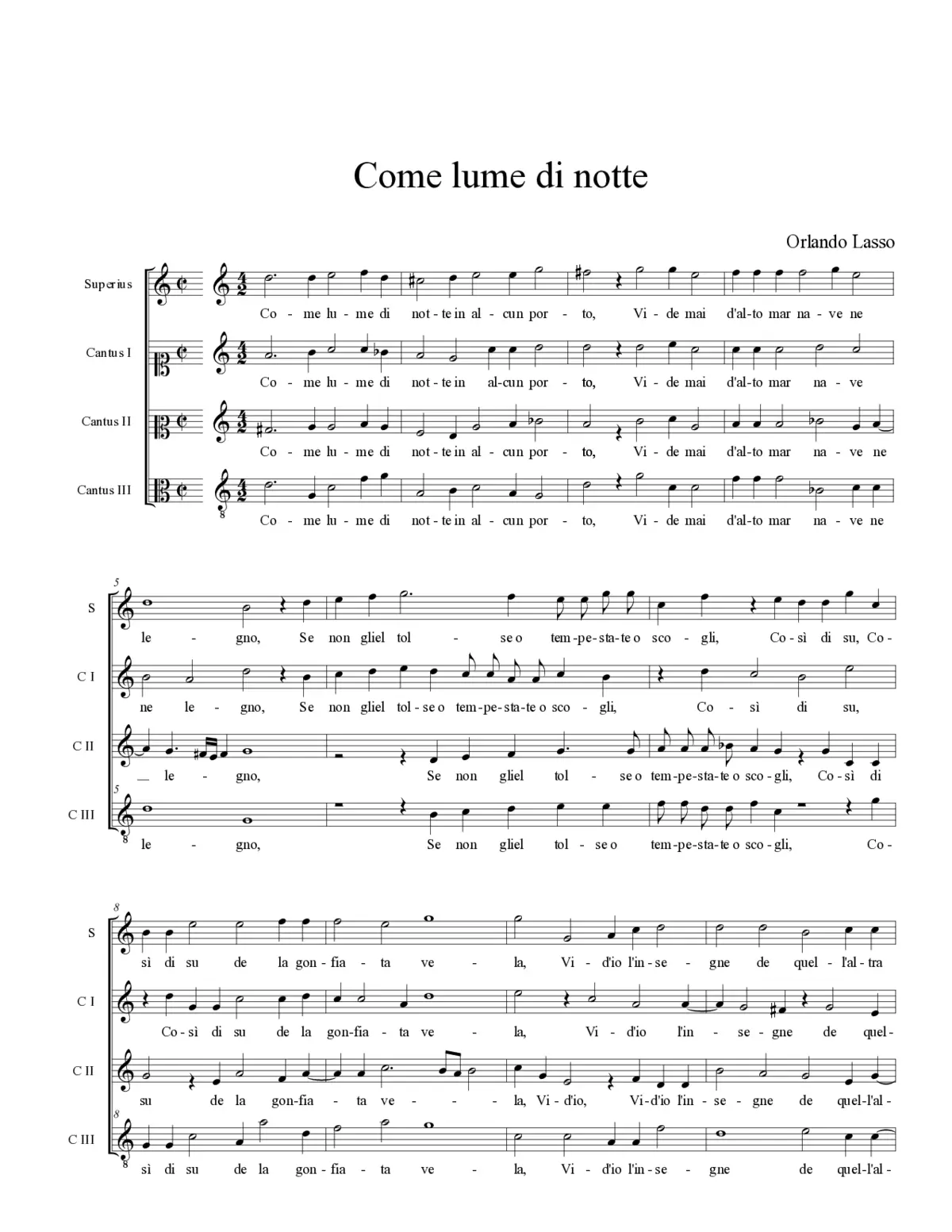 Come lume di notte - Page 1