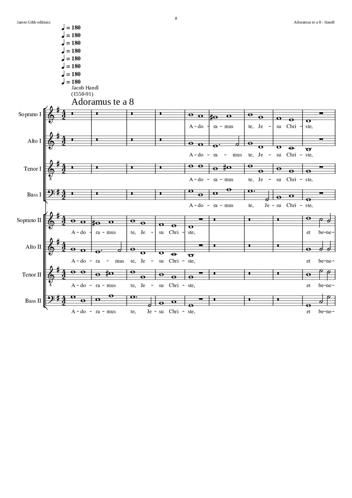 Adoramus te Jesu Christe a 8 - Page 1