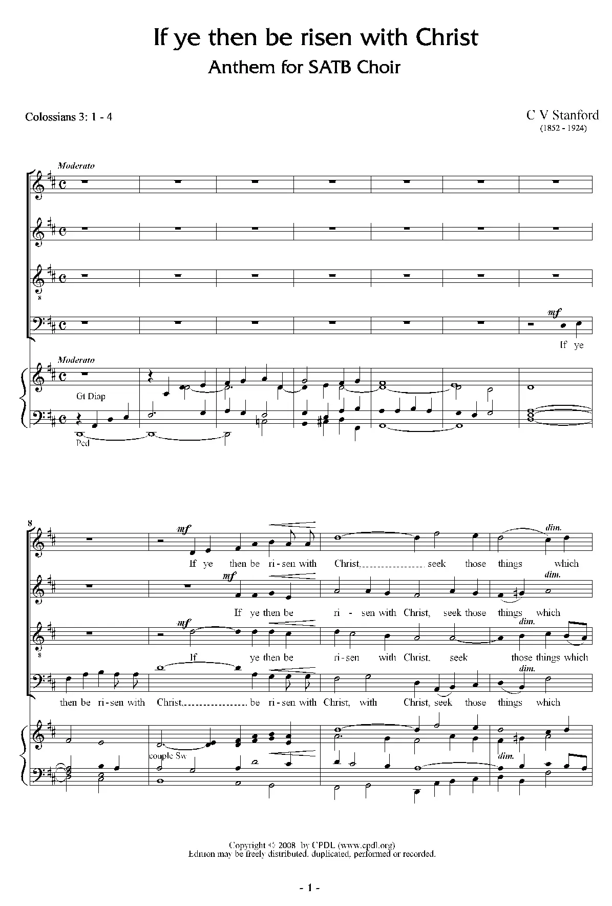 If ye then be risen with Christ - Page 1
