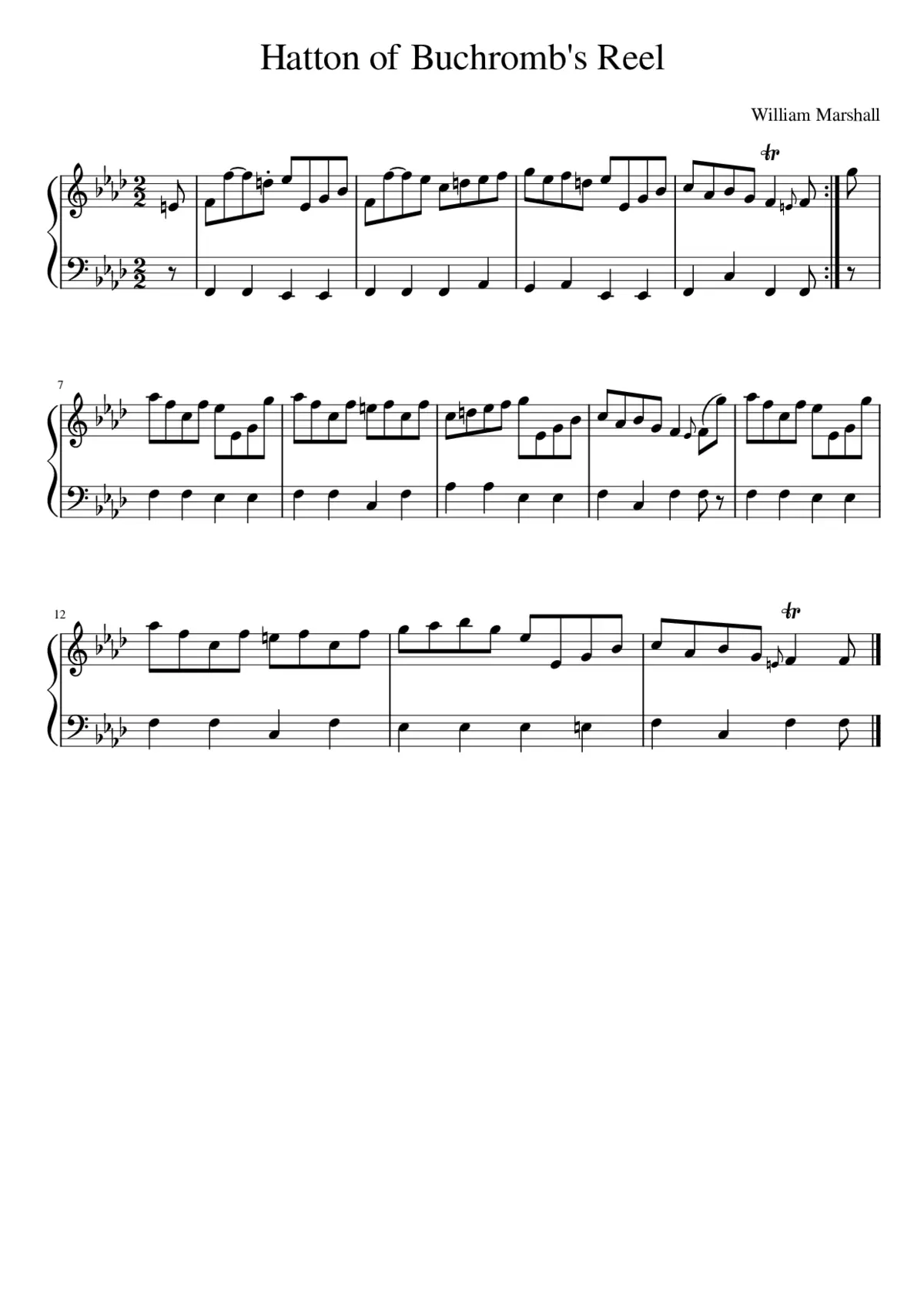 Hatton of Buchromb's Reel - Page 1