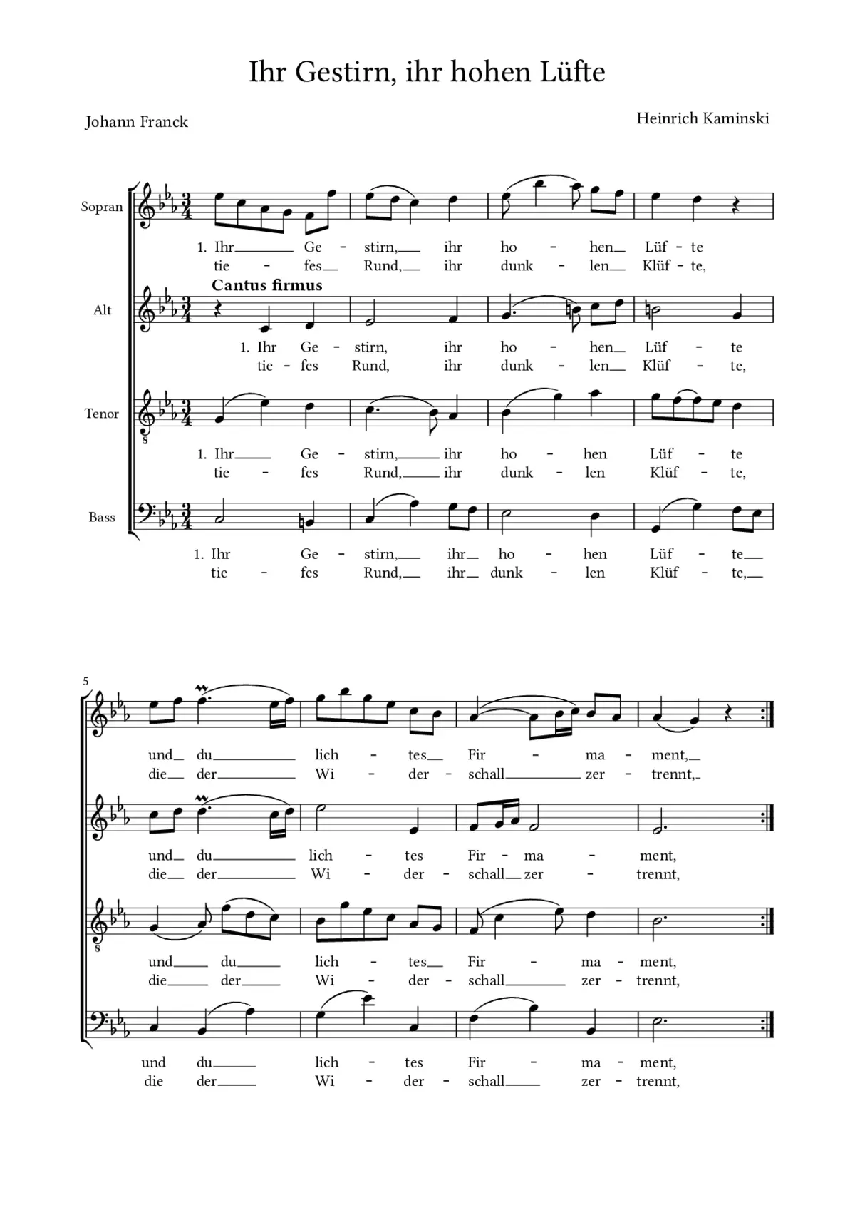 Ihr Gestirn, ihr hohen Lüfte - Page 1