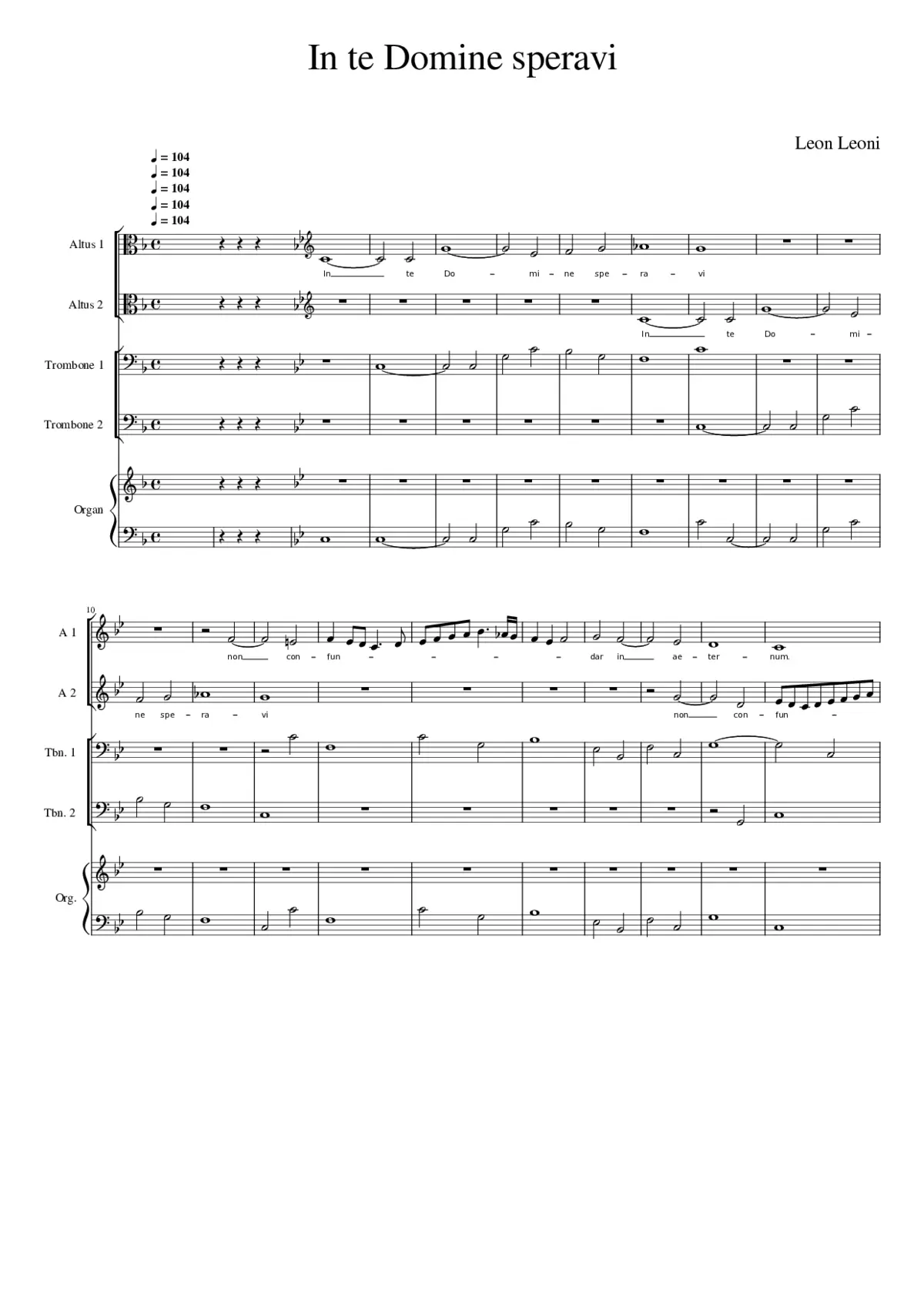 In te Domine speravi - Page 1
