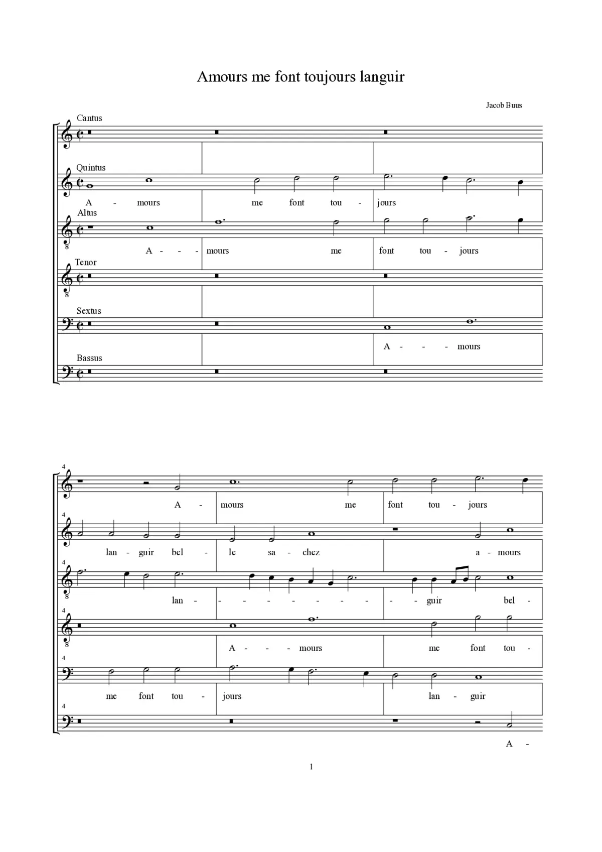 Amours me font toujours languir - Page 1