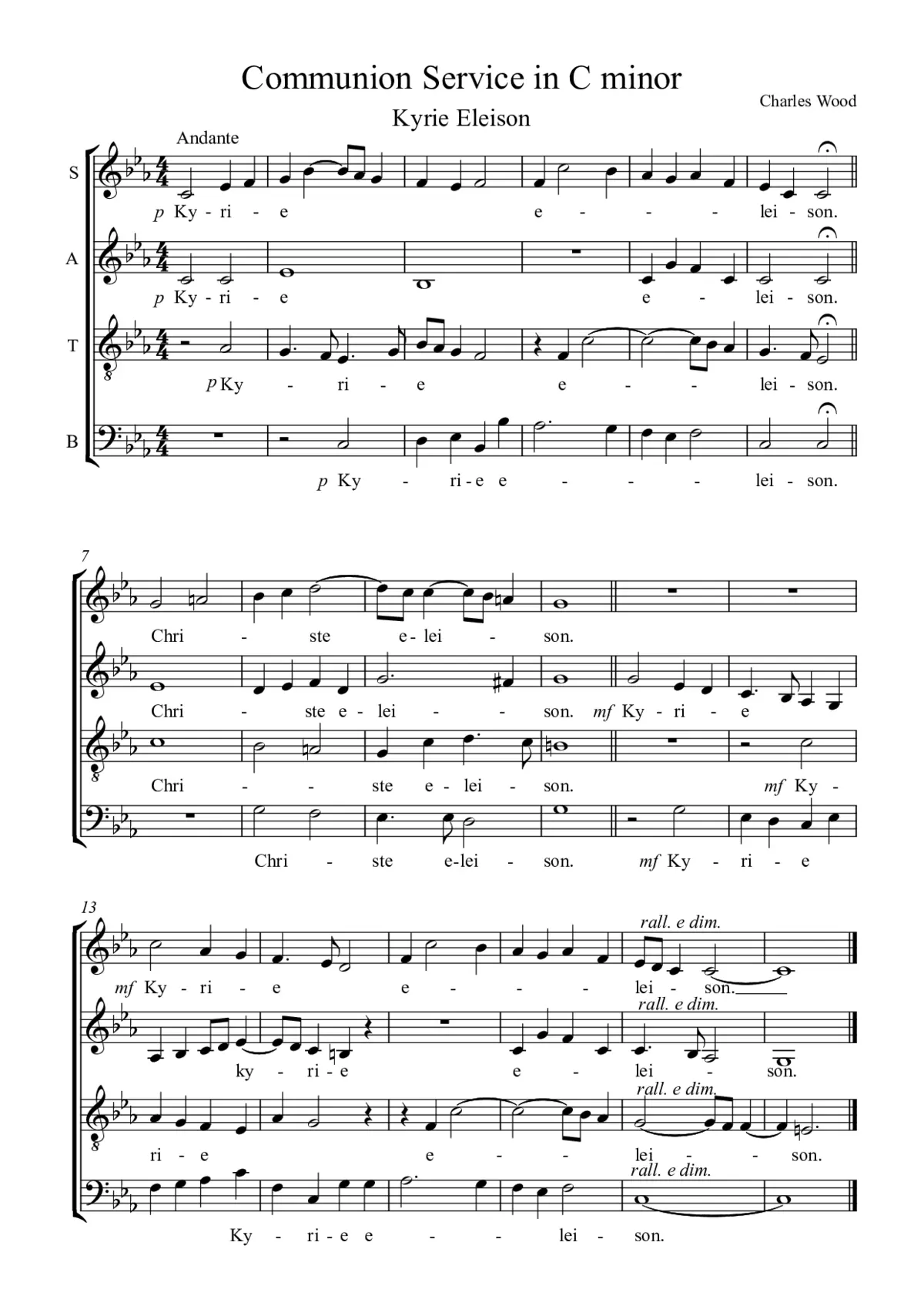 Communion Service in C minor - Page 1