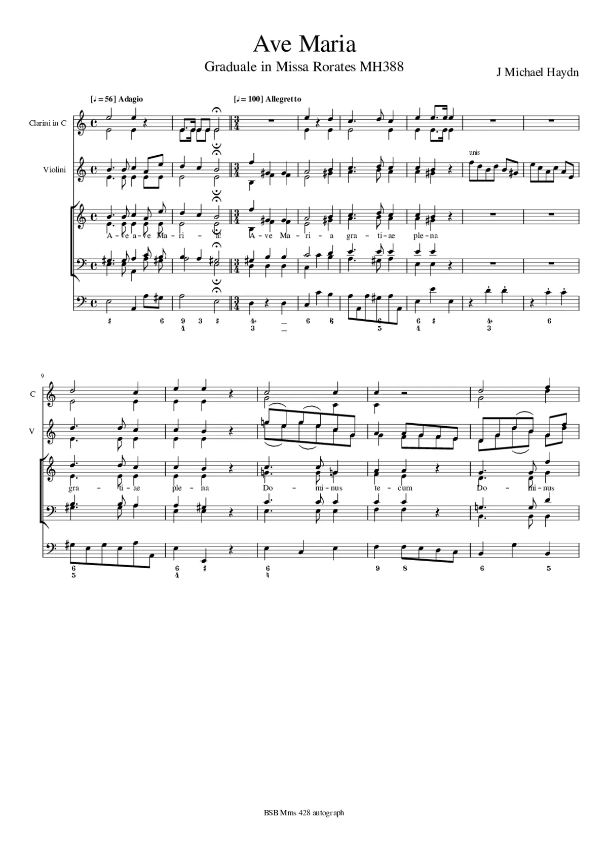 Ave Maria, MH 388 - Page 1