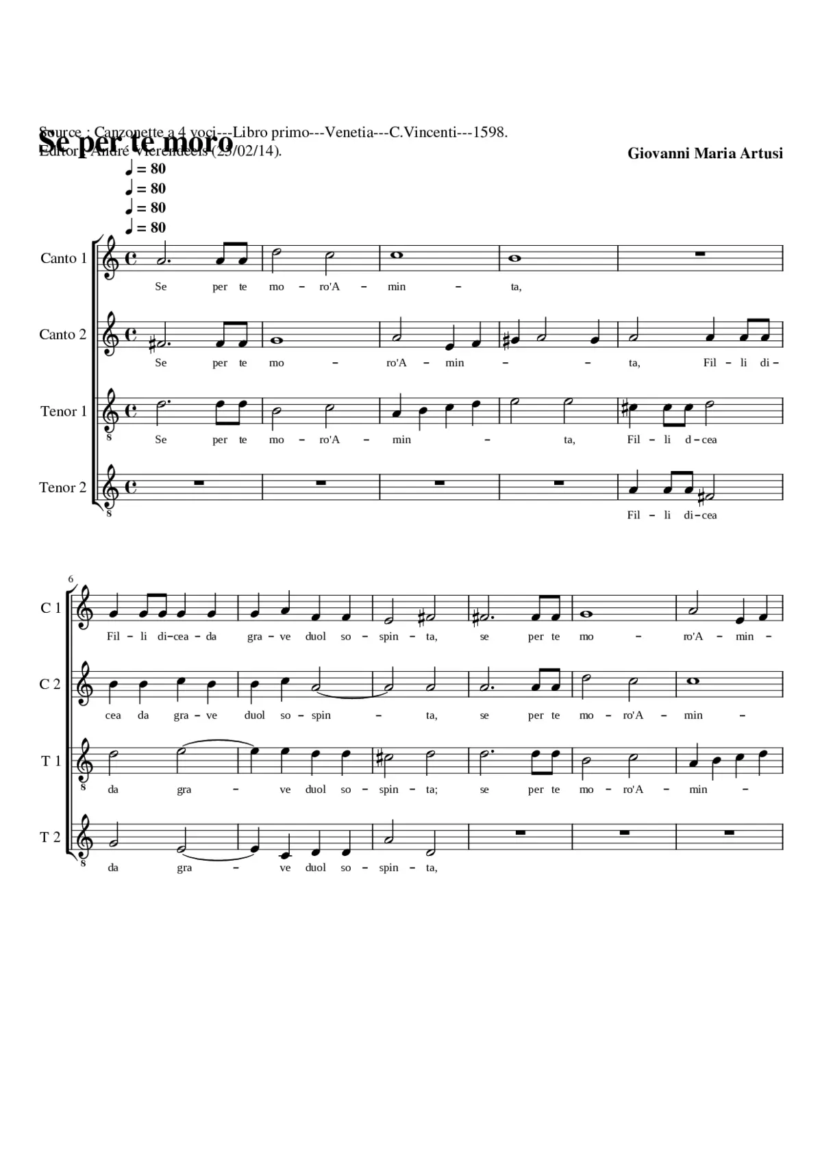 Se per te moro - Page 1