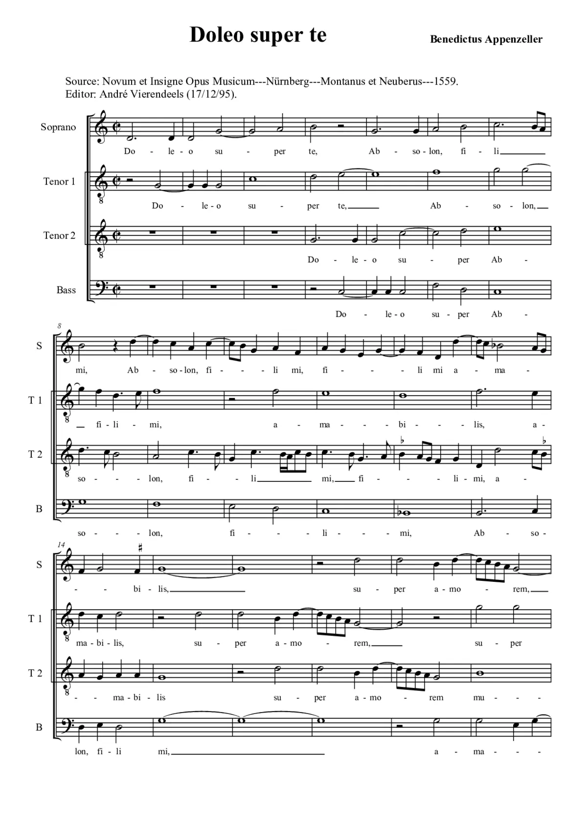 Doleo super te, Absolon - Page 1