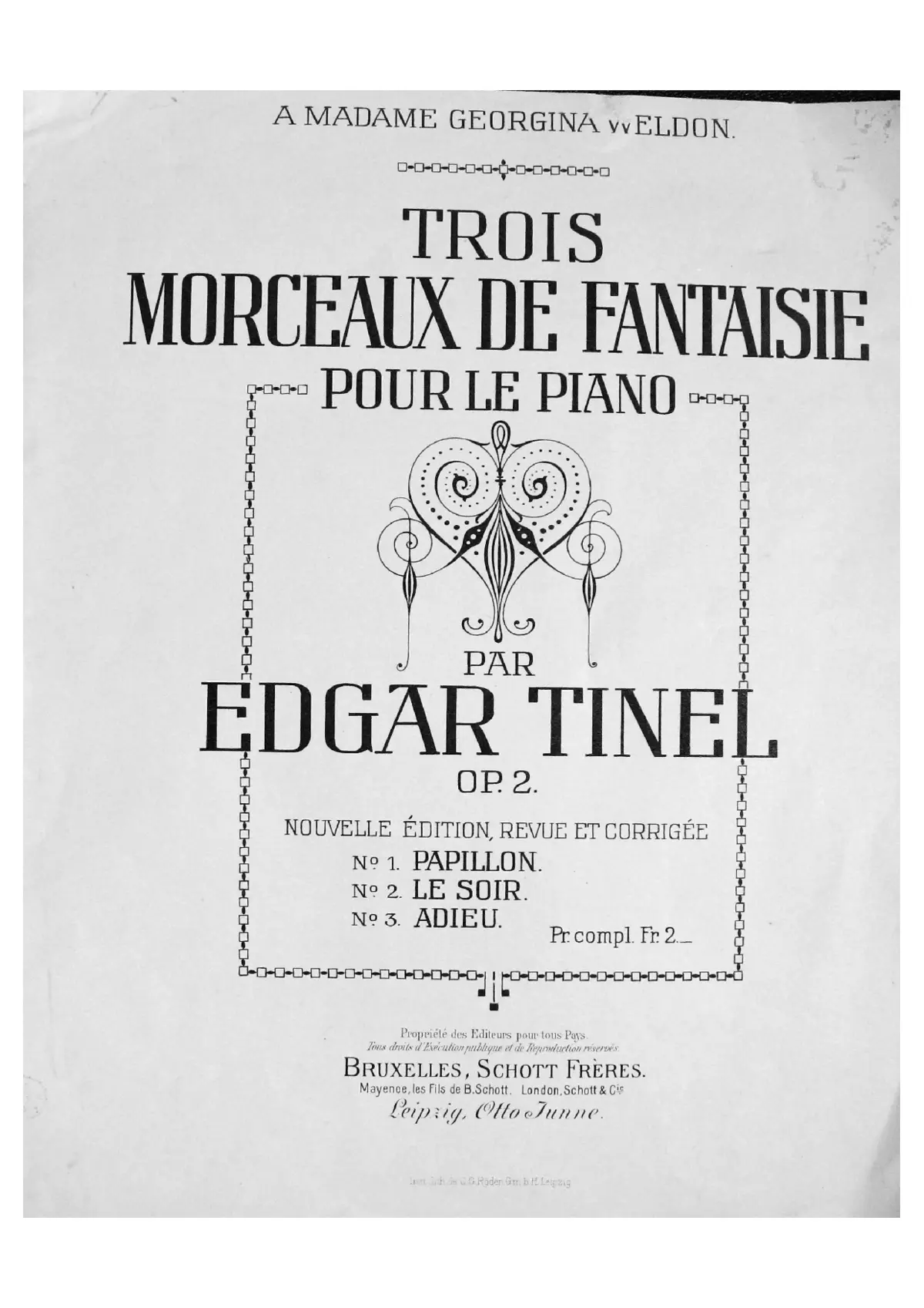 Trois morceaux de fantaisie pour le piano - Page 1