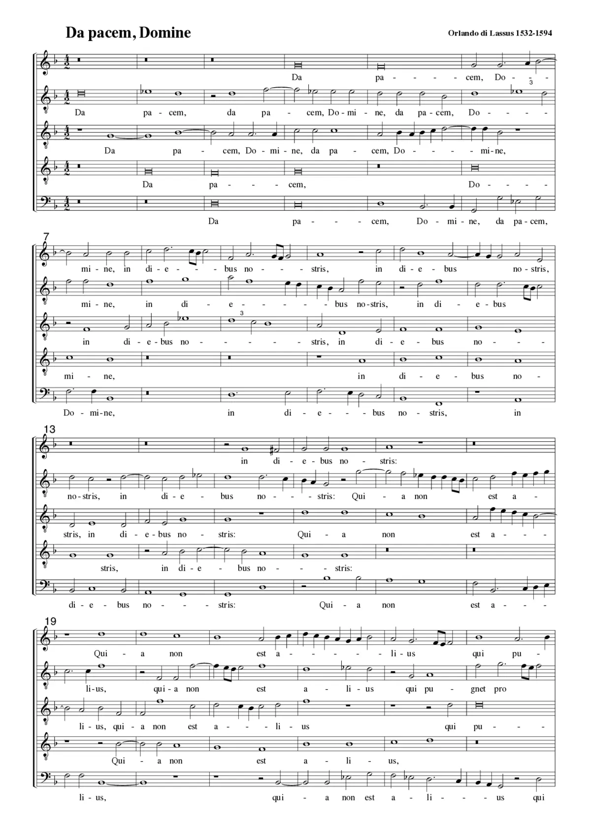 Da pacem, Domine a 5 - Page 1