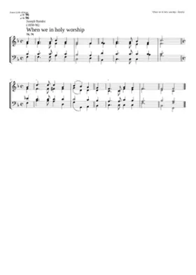 When we in holy worship