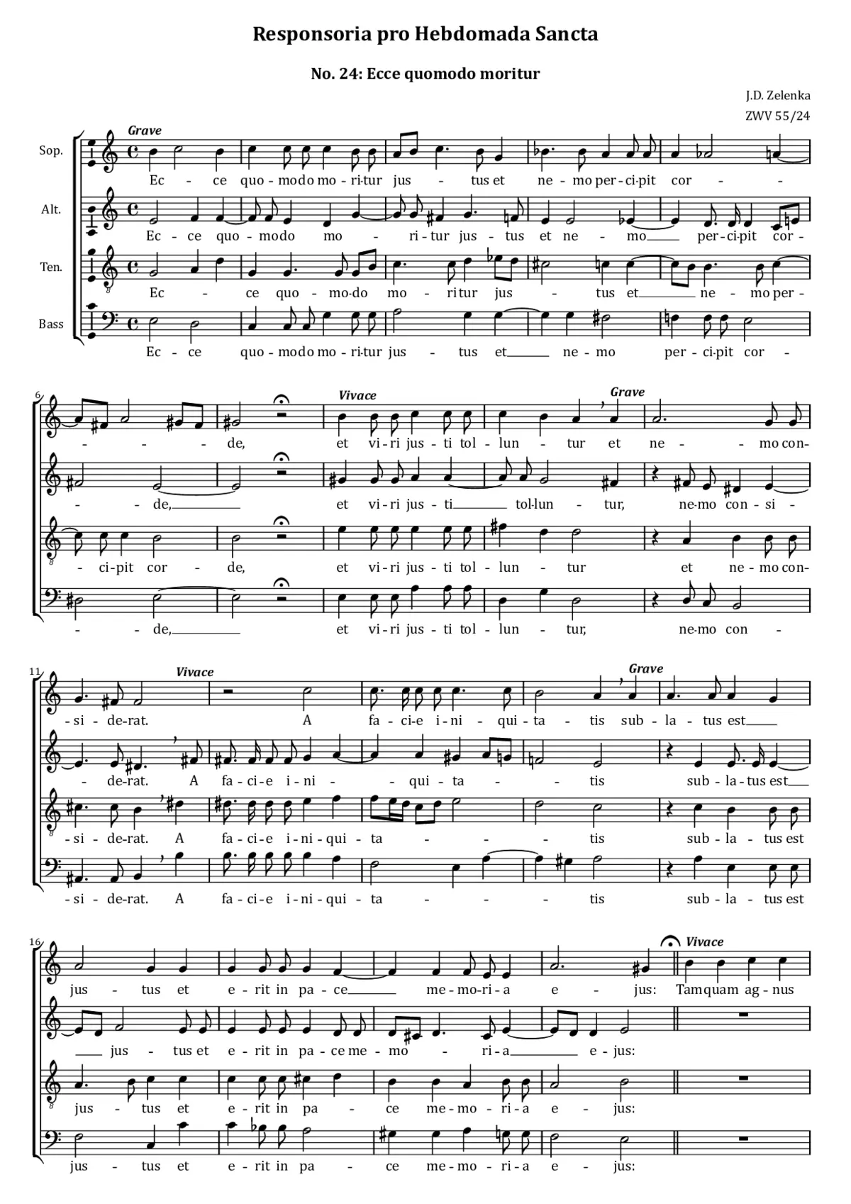 Ecce quomodo moritur, ZWV 55:24 - Page 1