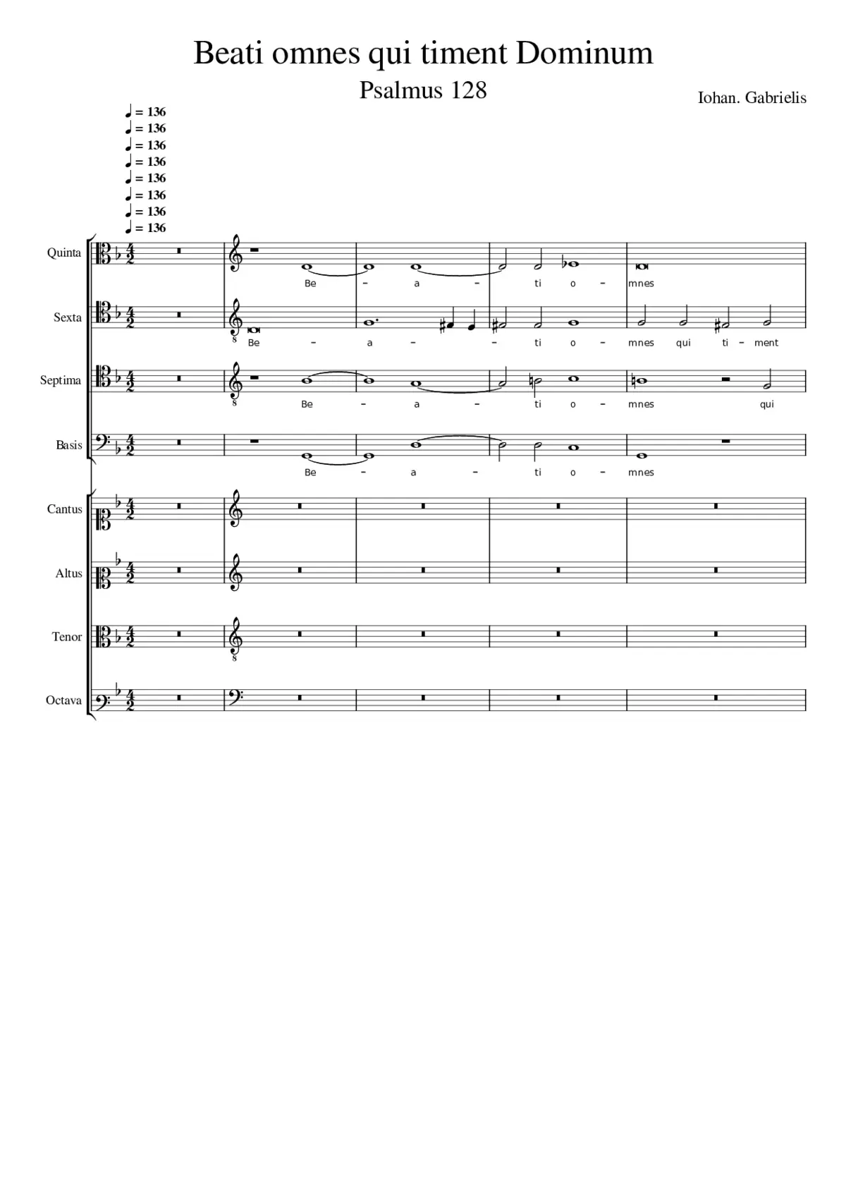 Beati omnes qui timent Dominum - Page 1