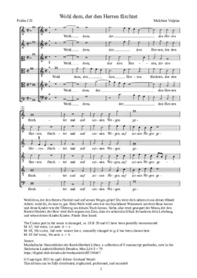 Wohl dem, der den Herren fürchtet (spurious?)