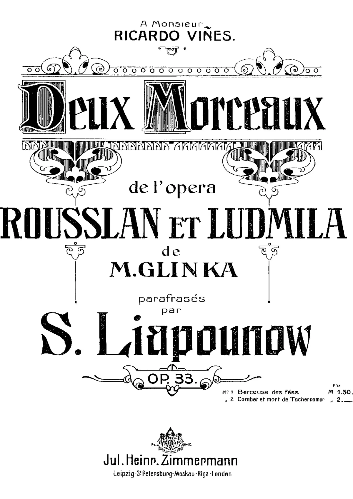 2 Morceaux de l'opera 'Rousslan et Ludmilla' de M. Glinka - Page 1